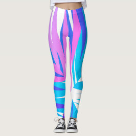 Legging Funky Abstrato Art Pastel Rosa Púrpura