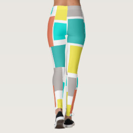 Legging Funky Abstrato Art Pastel Turquoise Amarelo