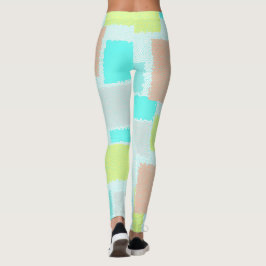 Legging Funky Abstrato Art Pastel Turquoise Amarelo