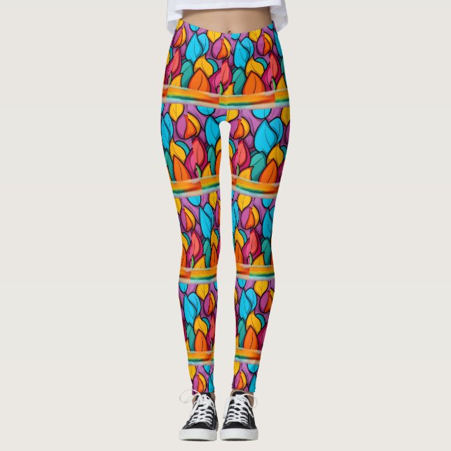 Legging Funky bright and fun yoga pants long length (Frente)