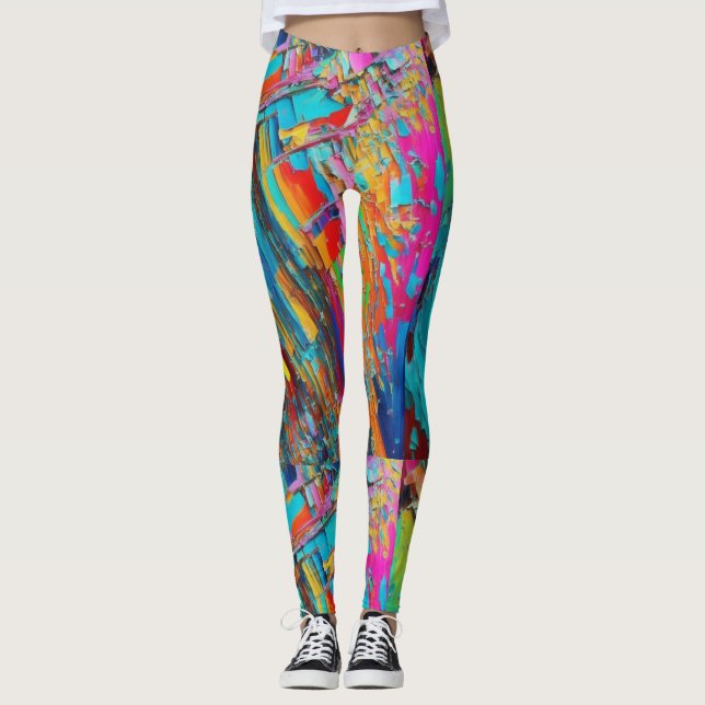 Legging Funky Caleidoscópio com leggens coloridas (Frente)