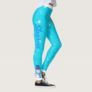 Legging Funky Snowman e o seu nome no LIGHT BLUE HOLIDAY