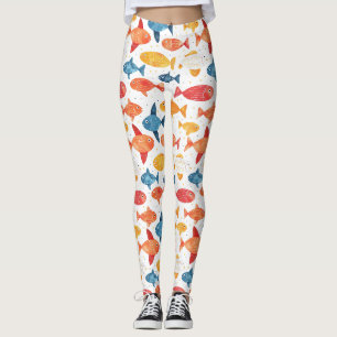 Legging Funny Fishes Colorful Patterno