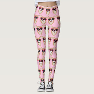Legging Funny Pembroke Welsh Corgi Pink