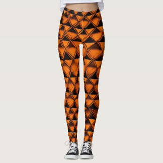 Legging Fusão Chic Verificada: Pernas Laranja e Preta