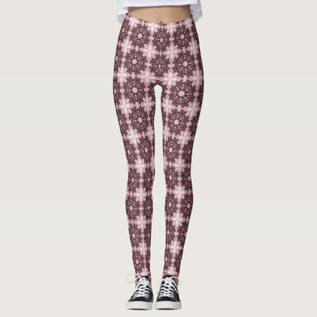 Legging Fusão Geométrica Rosa Brilhante (Frente)