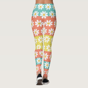 Legging Fuselagem das Flores da Margarida de Verão Bonito