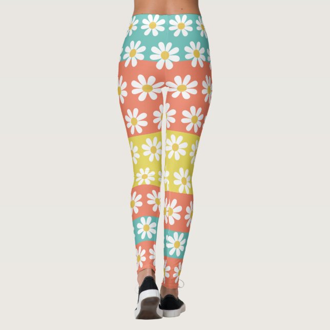 Legging Fuselagem das Flores da Margarida de Verão Bonito (Verso)