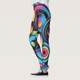 Legging Futurista Neon Abstrato Feminino