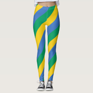 Legging Gabão - Cores de Bandeira Nacionais - Riscado Diag