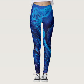 Legging Galáxia azul abstrata