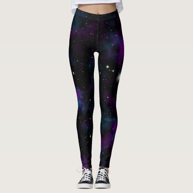 Legging Galáxia azul e roxa (Frente)