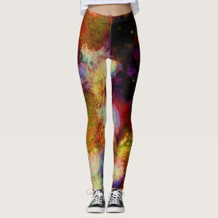 Legging Galáxia Brilhante das Estrelas do Ouro Cósmico
