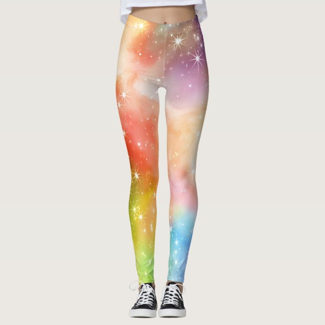 Legging Galáxia Brilho Arco-íris (Frente)