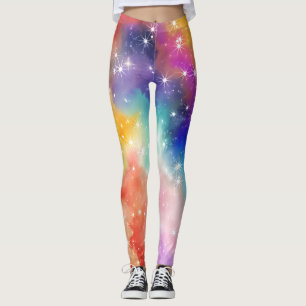 Legging Galáxia Brilho Arco-íris
