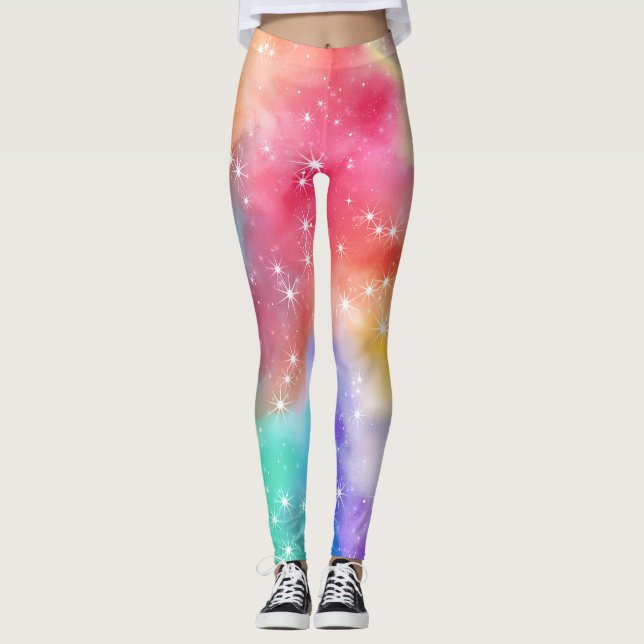 Legging Galáxia Brilho Arco-íris (Frente)