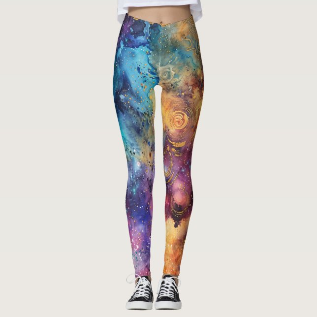 Legging Galáxia Celestial Colorida Moderna (Frente)