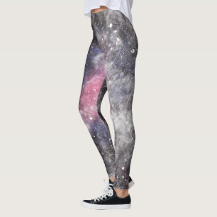 Legging Galáxia Cor-de-Rosa Yoga Branco