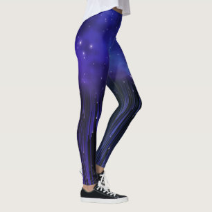 Legging Galáxia das luzes do Norte roxo