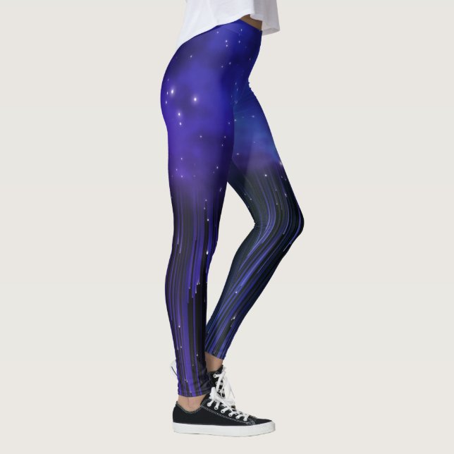 Legging Galáxia das luzes do Norte roxo (Direita)