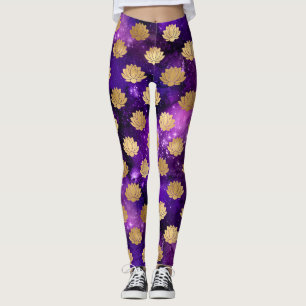 Legging Galáxia Dharma Mandala Dourado e Roxo