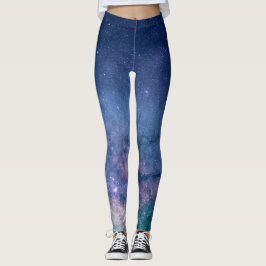 Legging Galáxia Nebula Yoga Calça Azul Espaço