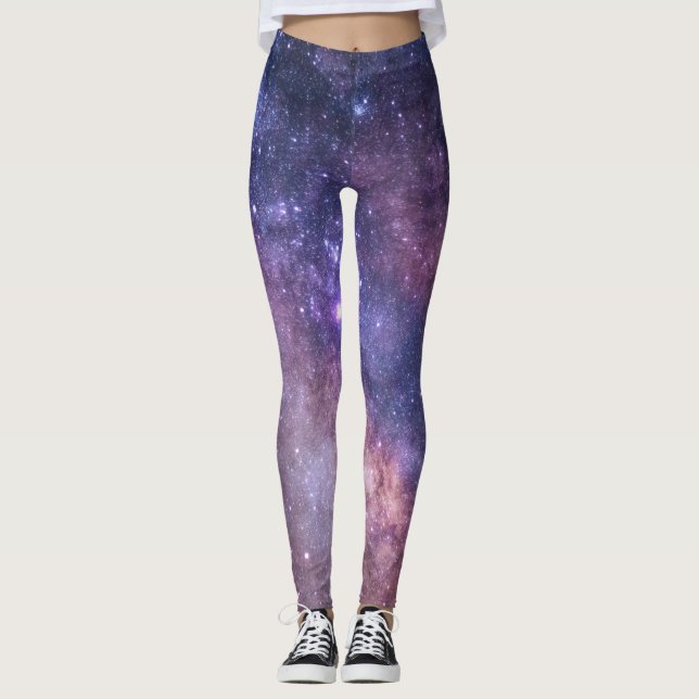 Legging Galáxia Nebula Yoga Panta Roxo Espacial (Frente)