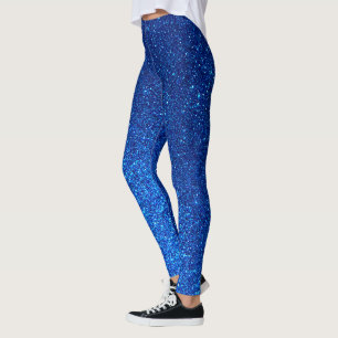 Legging Galáxia Real Marinho Azul Glitter Espalha Yoga