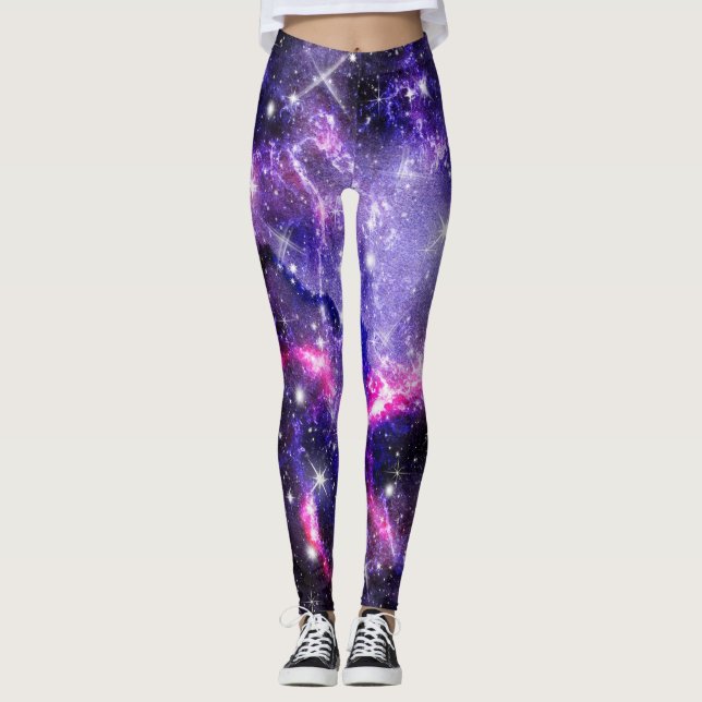 Legging Galáxia, Universo, Estrelas, Padrão de Oferta Espa (Frente)