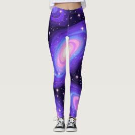 Legging Galáxias Rodopiam Padrão Sonhando Nebulosa Cósmica