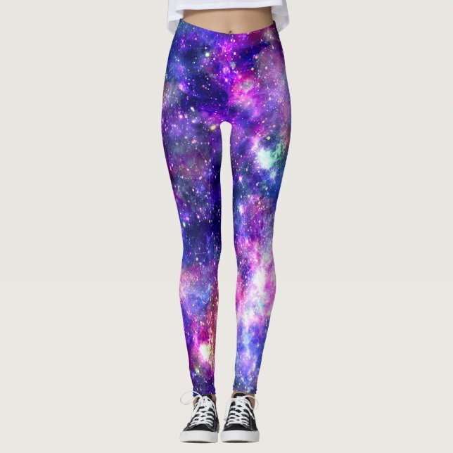 Legging Galaxy Night Impressão Cosmic Design (Frente)