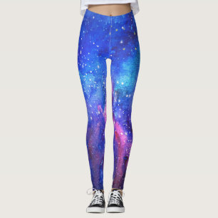 Legging Galaxy Watercolor Night Sky.