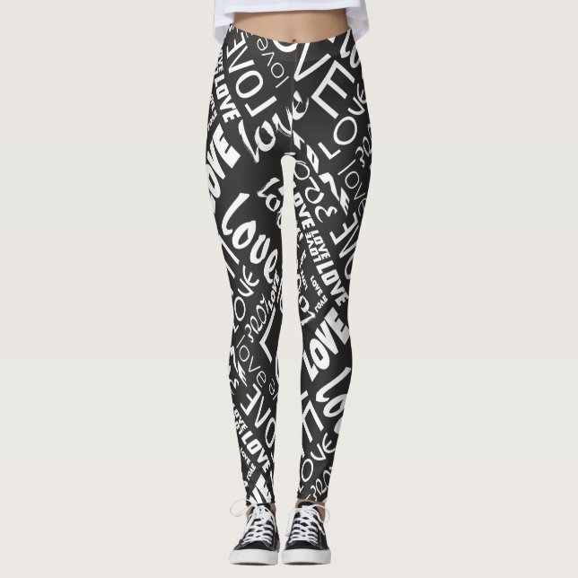 Legging Galeria Branca e Negra Viva Palavras de Amor (Frente)