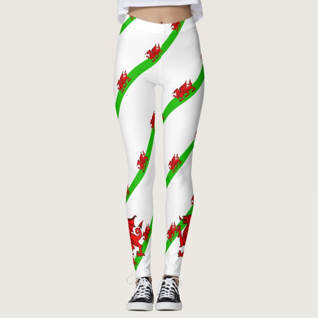 Legging Galês listra a bandeira (Frente)