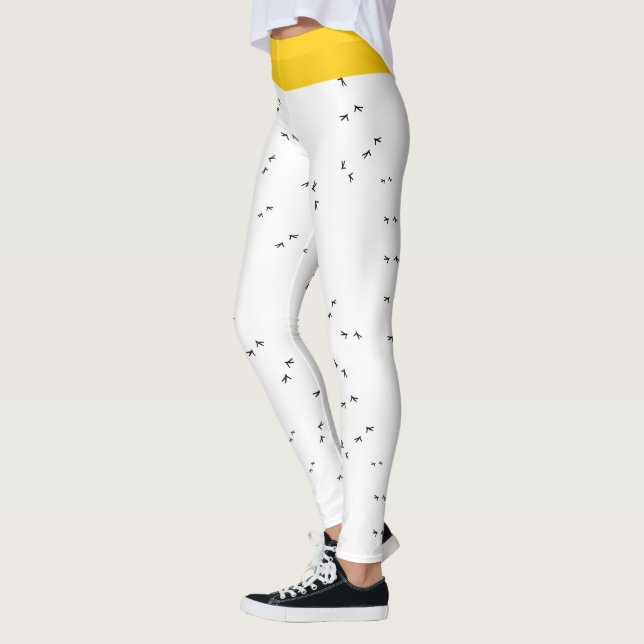 Legging Galinha Divertida Seja Louca! Preto Funso e Branco (Esquerda)