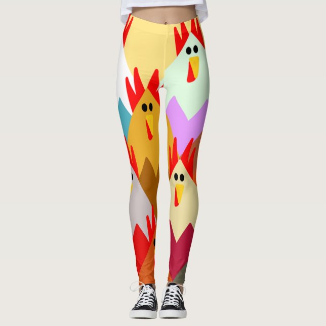 Legging Galinhas Inspiradas no Quilt  (Frente)