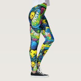 Legging Galinhas Psicodélicas Amarelas