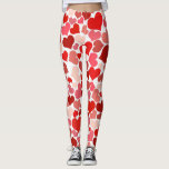 Legging Galo de Corações<br><div class="desc">Muitos corações,  em diferentes tons de vermelho,  marrom e rosa.</div>