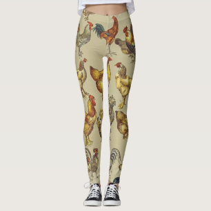 Legging Galo Galinha-Fazenda Animal