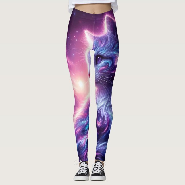 Legging Galo Místico Felino Celestial Cósmico (Frente)