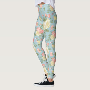 Legging Garden Peony Floral Patterno