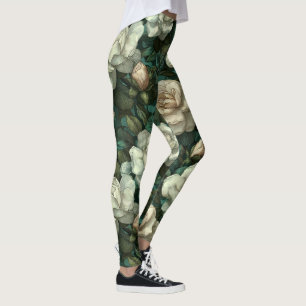 Legging Gardênias Flor Levantamento de Peso Gardênias Péta