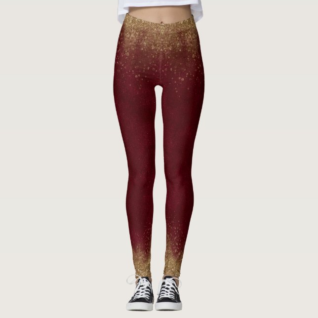 Legging Garnet e Elegante Dourado (Frente)