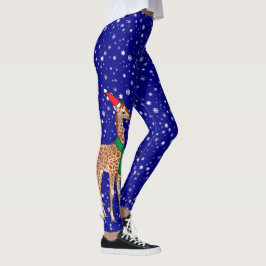 Legging Garota-bebê de Natal bonita em um Chapéu Santa