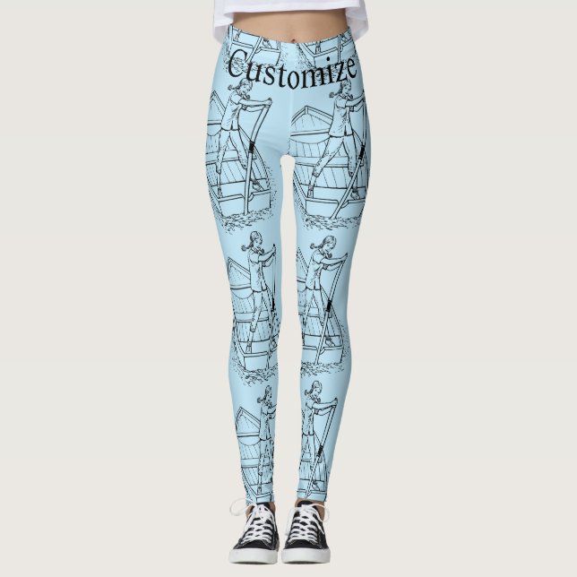 Legging Garota com Escultor de Energia do Barco Thunder_Co (Frente)
