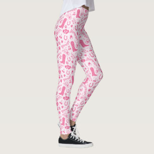 Legging Garota rosa branca Arcos cerejas