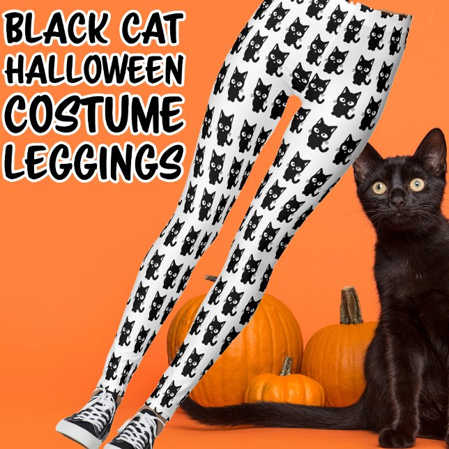 Legging Gatinho de Dia das Bruxas de Gatos Pretos (Cute Black Cat Halloween Costume Leggings.  Would work for a lot of cute sexy costumes, Cat Woman)