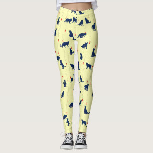 Legging Gatinhos brancos e peixes vermelhos