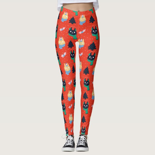 Legging Gatinhos de Natal (Frente)