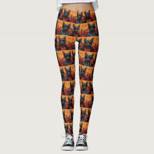 Legging Gato Azul Russo com Rosas do Coração Dia dos Namor